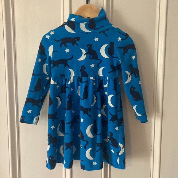 Mini Boden 2-3y Cat & Moon Turtleneck Jersey Dress - Picture 1 of 2